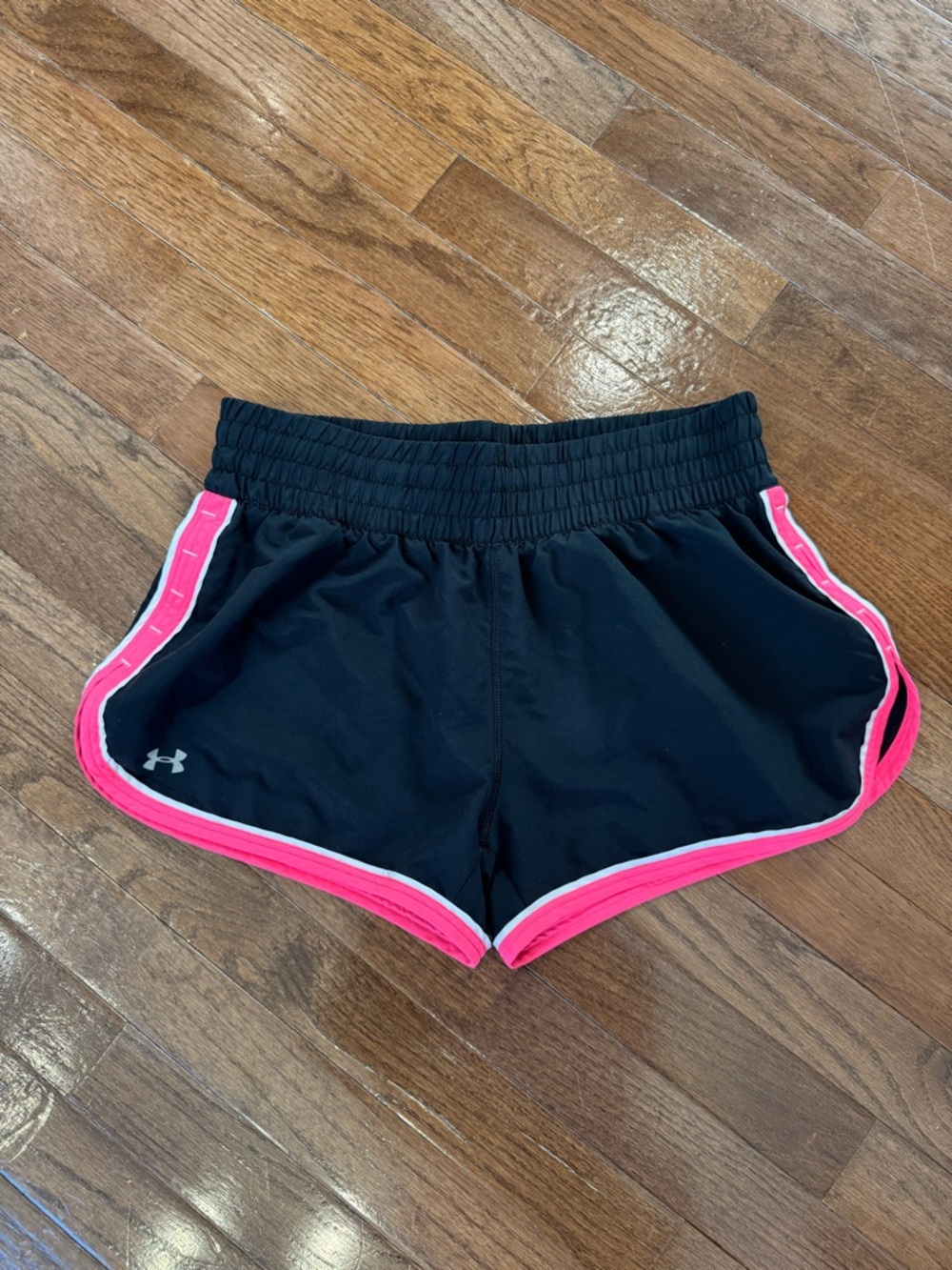 Under Armour Black Athletic Shorts with Hot Pink Trim